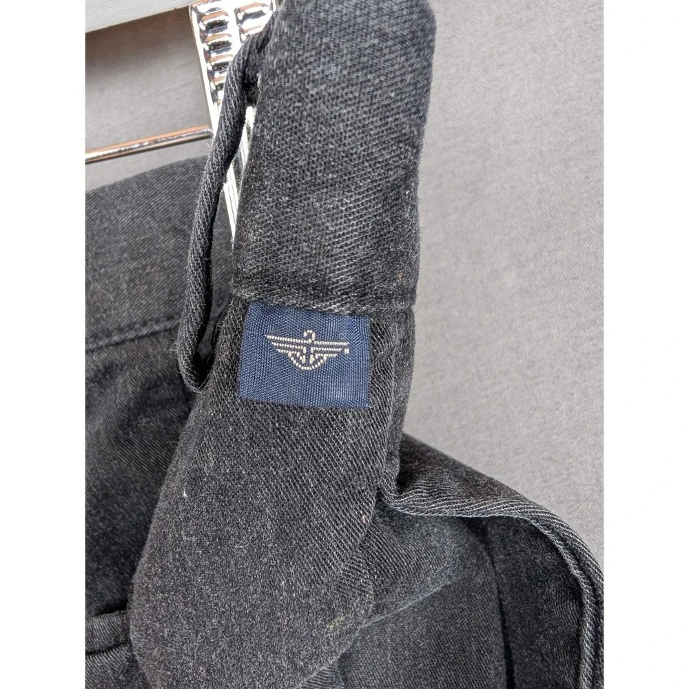Dockers Signature Dark Gray‎ Straight-Fit Flat Front Gray Men's 42 x 32